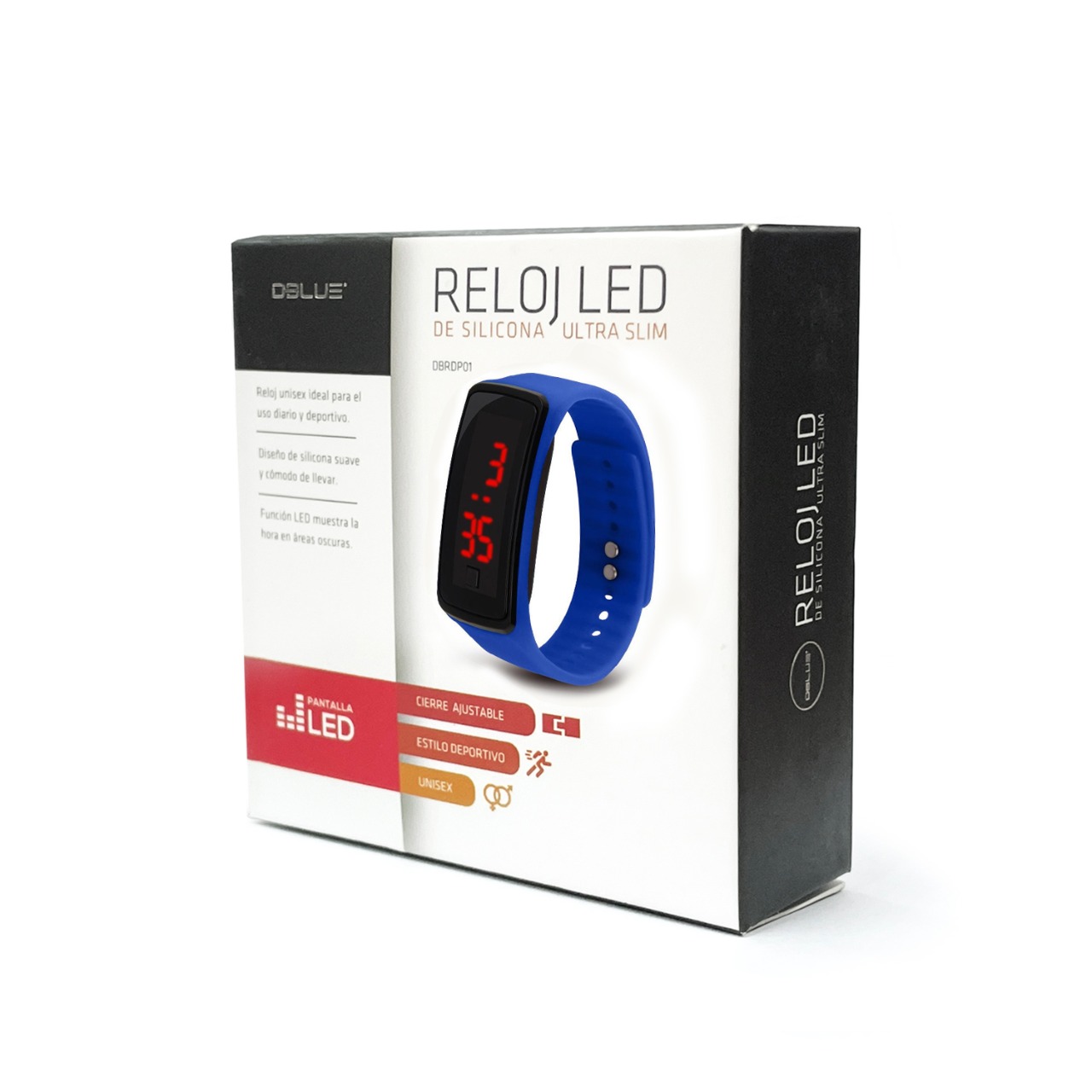 RELOJ LED SILICONA ULTRADELGADO GRIS - Mertel